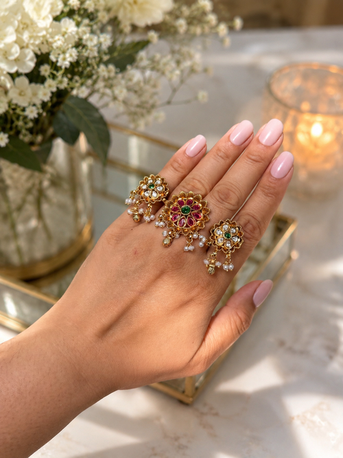 Bridal Polki Adjustable Ring