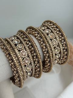 Antique Gold stone bangle Set
