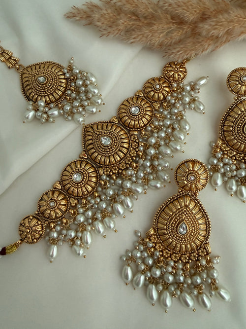 Bhavi Gold Imitation Choker Set