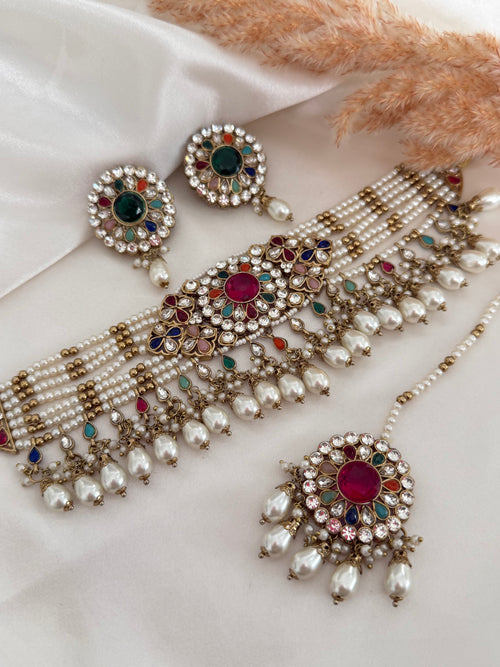 Multicolor Pakistani Choker Set