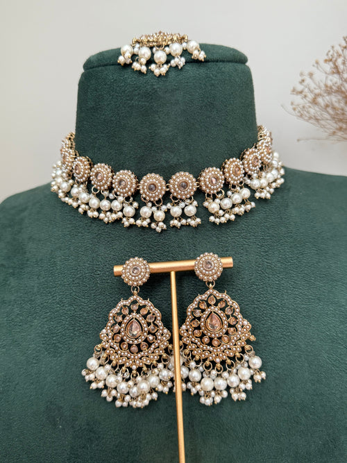 Pearl Polki Choker Set