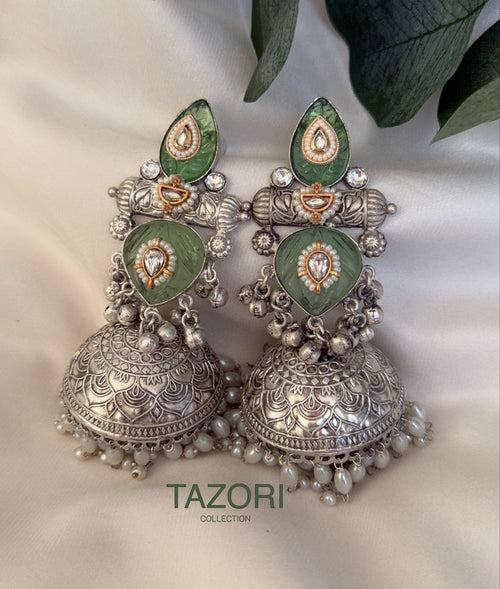 German silver statement jhumka