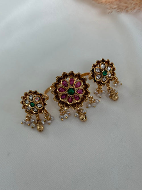 Bridal Polki Adjustable Ring