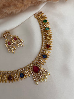 Multi-Colour Kundan necklace Set