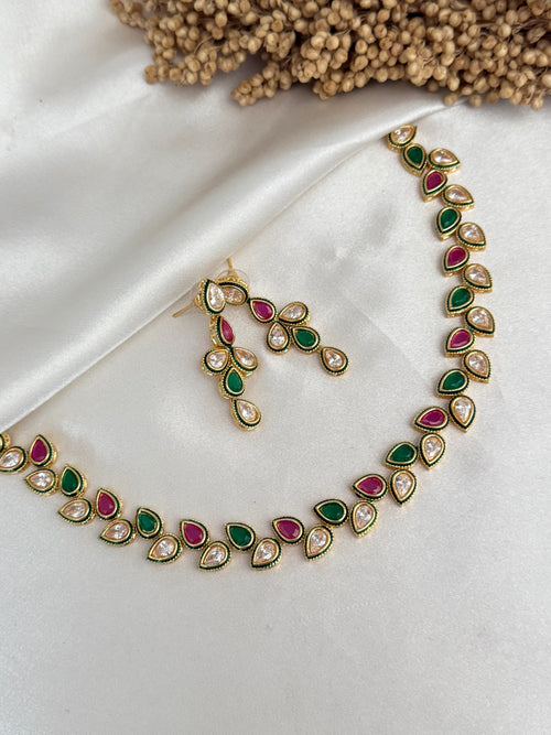 Polki Kundan Choker/necklace Set
