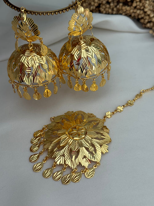 Piple Pati Jhumka Tikka Set