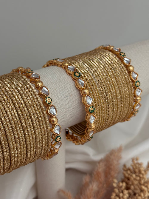 Kundan Gold bangles set