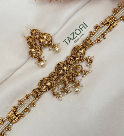 Pink Mint Gold choker Set