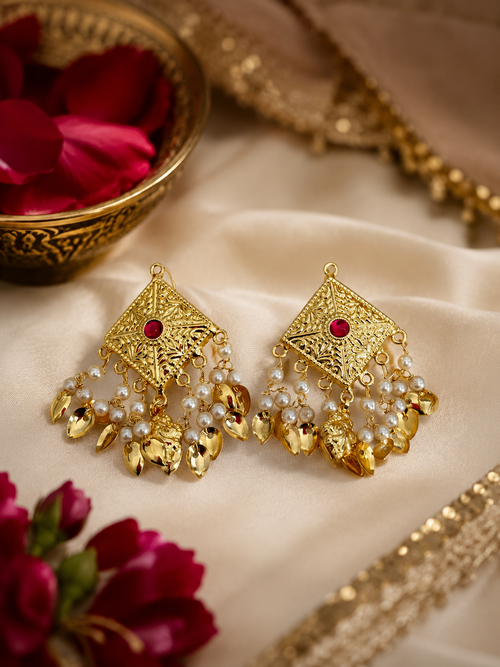 Traditional pipple patti earrings