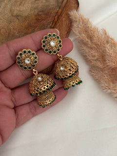 Double Gold imitation jhumkis