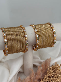 Kundan Gold bangles set