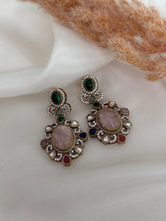 Emerald Victorian Diamond earrings
