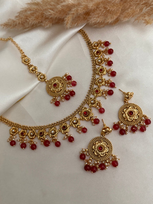 Pink Gold Choker Set