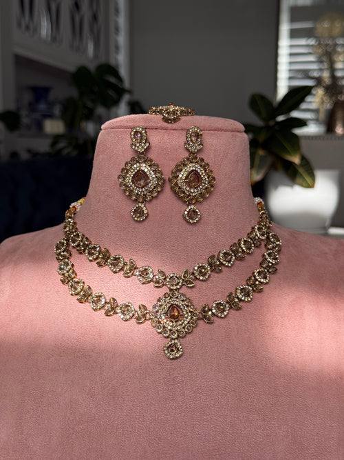 Polki layered necklace set