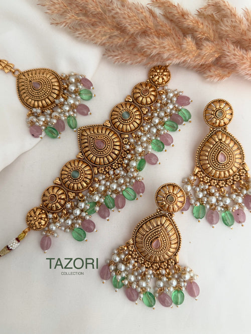 Bhavi Gold Imitation Choker Set