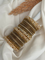 Antique Gold x Pearl Bangle Set
