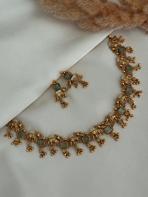 Elephant Antique Necklace Set