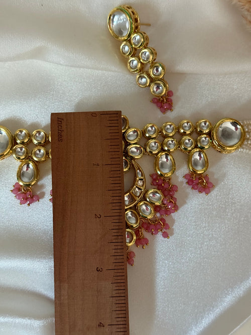 Pink kundan Choker Set
