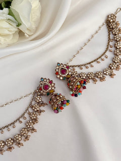 Multicolor Kundan Earrings