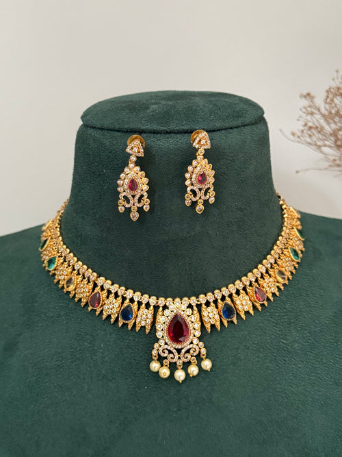 Multi-Colour Kundan necklace Set