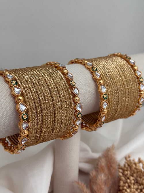 Kundan Gold bangles set