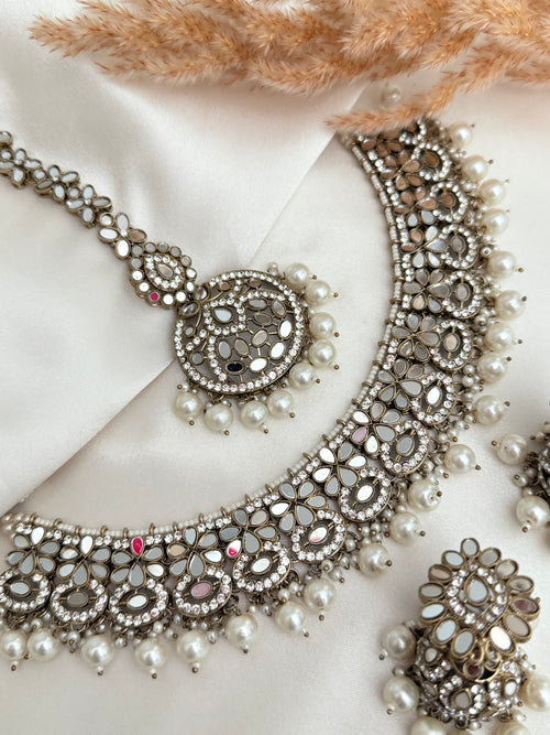 Pearl mirror Necklace Set