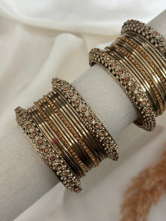 Antique gold metal Bangles Set