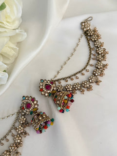 Multicolor Kundan Earrings