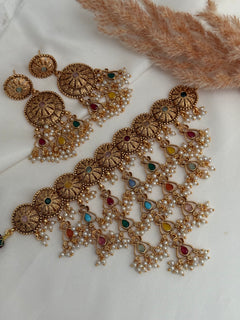 Waterfall Gold Choker Set