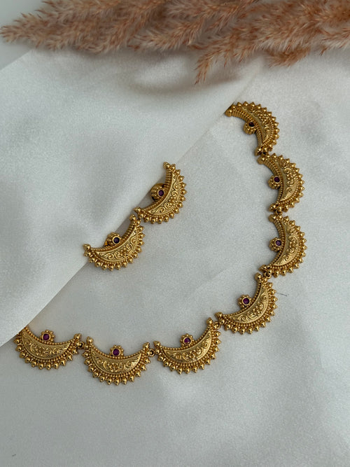 Chand Gold Choker/necklace Set