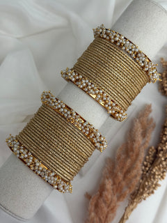 Pearl Gold bangles set