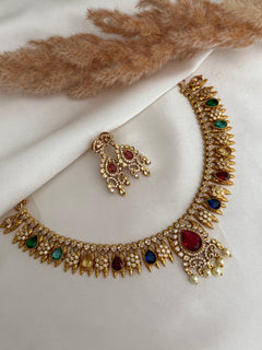 Multi-Colour Kundan necklace Set