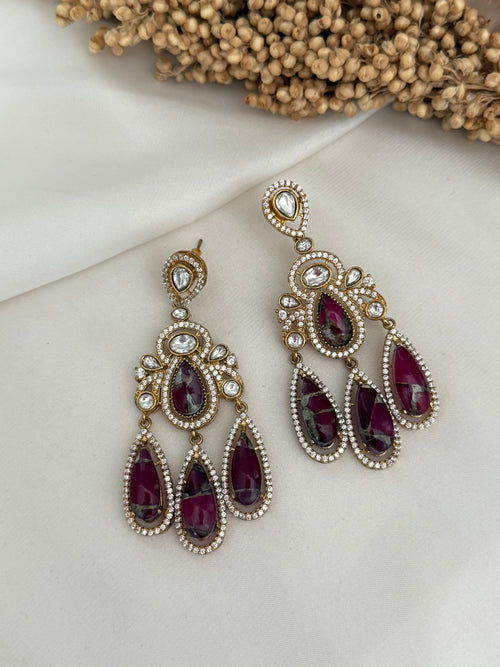 Monalisa fire stone earrings