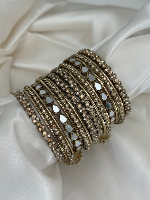Polki x mirror bangles Set