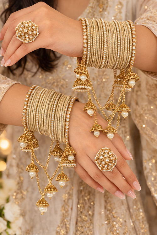 Jhumki Bangles Set