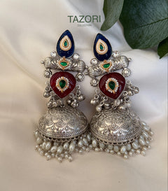 German silver statement jhumka