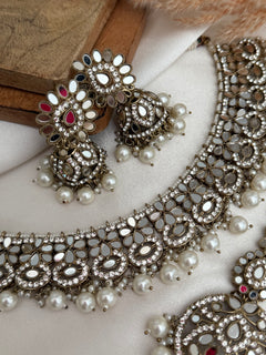 Pearl mirror Necklace Set