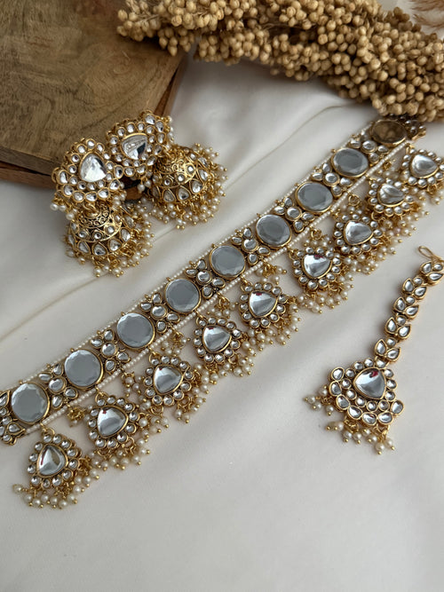 Pearl Uncut Kundan Choker Set