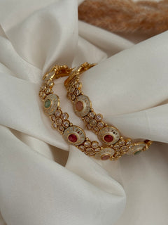 Multicolor screw bangle Set