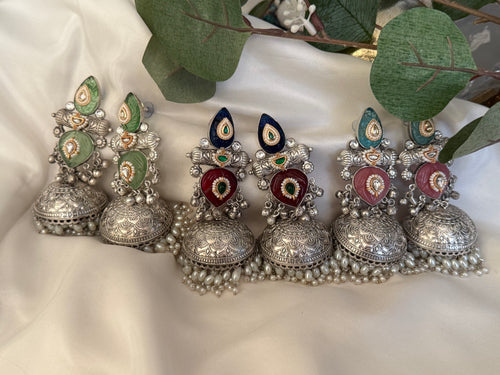 German silver Oxidized Earrings