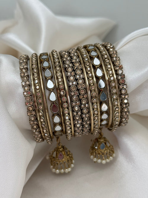 Polki x mirror bangles Set