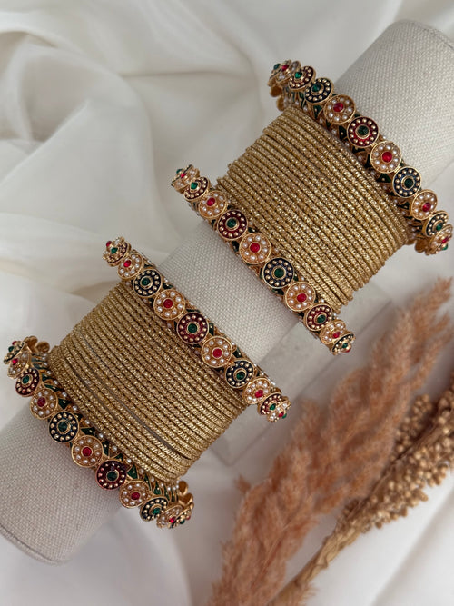 Kundan Gold bangles set