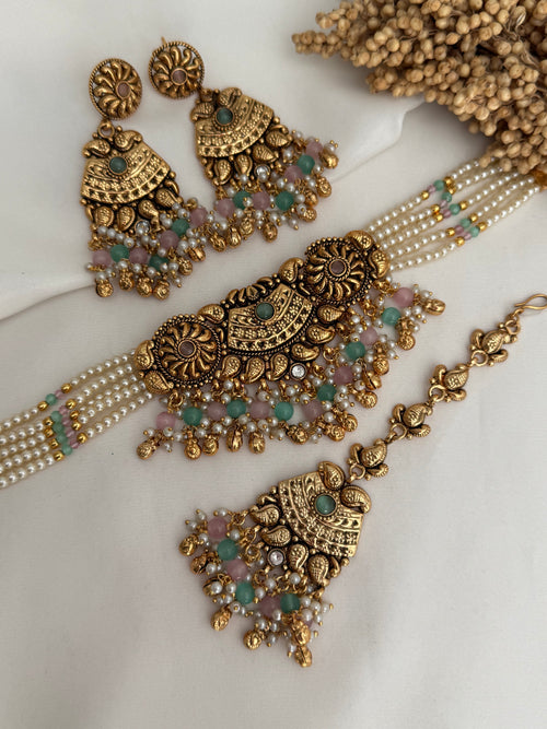 Zahra Gold choker Set