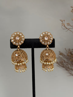 Double Gold imitation jhumkis