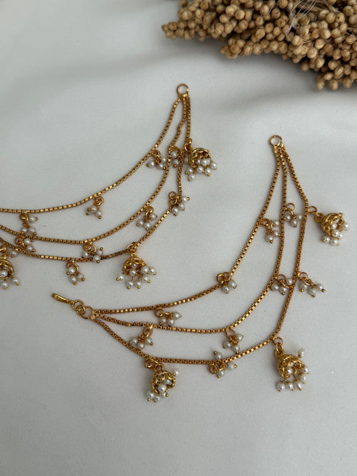 Pearl gold Ear Chains