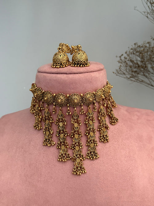 Waterfall Gold Choker Set