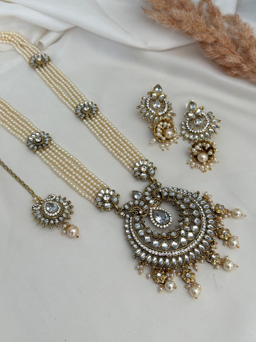 Pearl Kundan Rani Haar