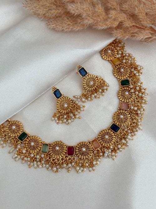 Multicolor necklace set