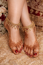 Gold imitation bridal anklets