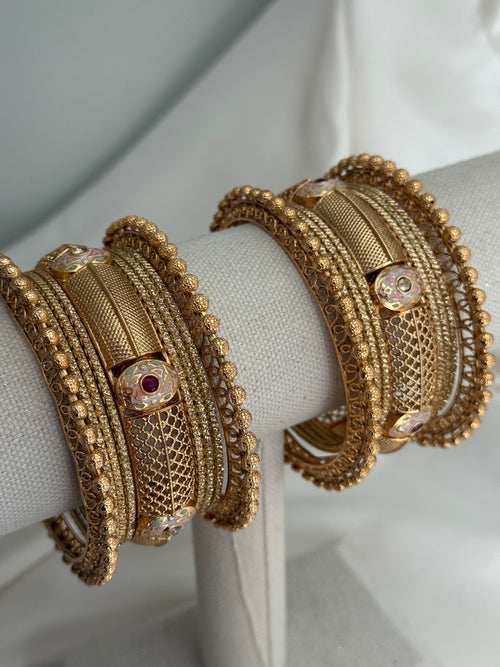 Gold Bangle stack Set